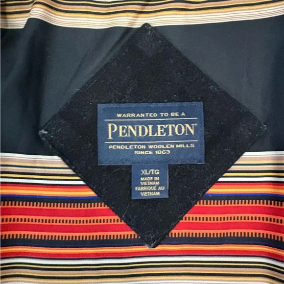 Pendleton Virgin Wool Blend Spring/Fall Coat Jacket Men’s XL Black EUC Classic - Picture 5 of 11